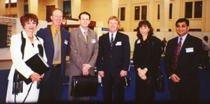 With conference speakers